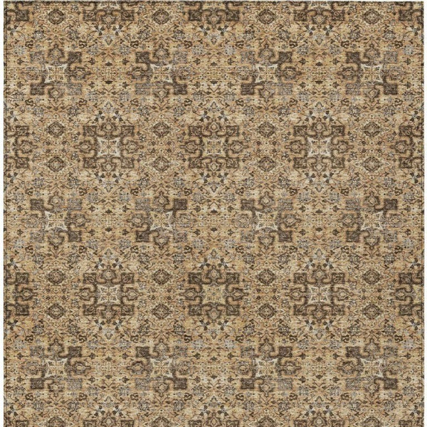 5x8 Oriental Polyester Area Rug Stain Resistant for Indoor Outdoor Patio Use