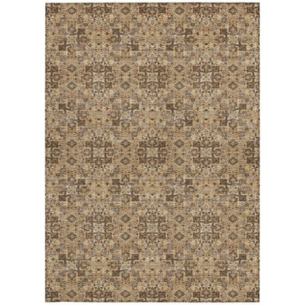 5x8 Oriental Polyester Area Rug Stain Resistant for Indoor Outdoor Patio Use