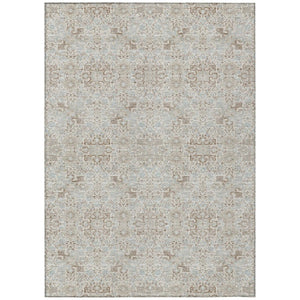 HomeRoots 8 Ft X 10 Ft Ivory Gray Oriental Polyester Area Rug Stain Resistant Indoor Outdoor 737372