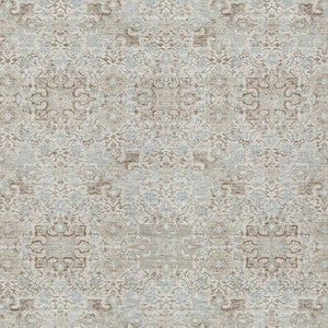 8 Ft X 10 Ft Ivory Gray Oriental Polyester Area Rug Stain Resistant Indoor Outdoor