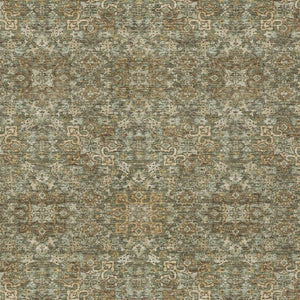 5 X 8 Olive Ivory Oriental Polyester Area Rug Washable for Indoor Outdoor Use