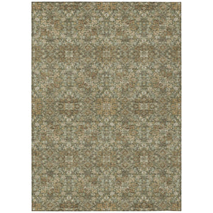 HomeRoots 8x10 Oriental Polyester Area Rug Washable Indoor Outdoor Ivory Olive Patio 737384