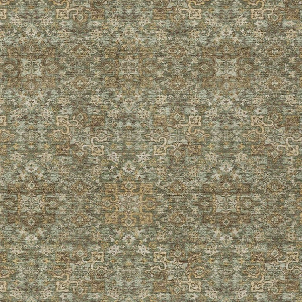 8x10 Oriental Polyester Area Rug Washable Indoor Outdoor Ivory Olive Patio
