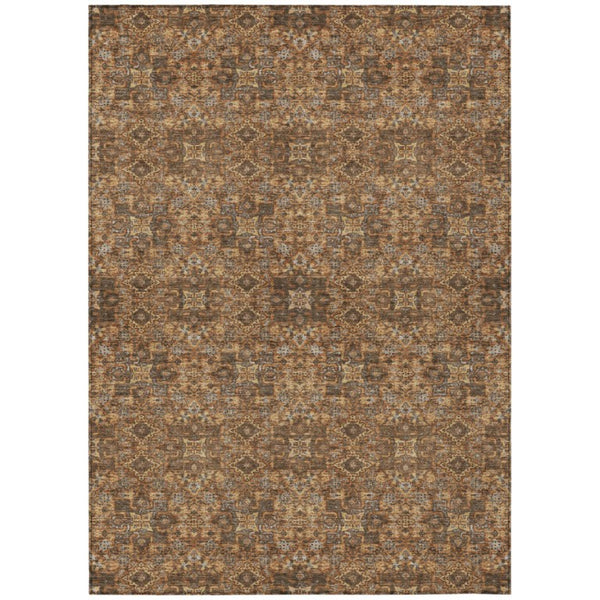 HomeRoots 10 X 14 Oriental Polyester Area Rug Stain Resistant Indoor Outdoor Patio Living 737392