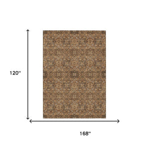 10 X 14 Oriental Polyester Area Rug Stain Resistant Indoor Outdoor Patio Living