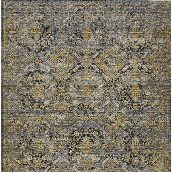 10 X 14 Floral Polyester Indoor Outdoor Rug Stain Resistant for Patio and Living Room