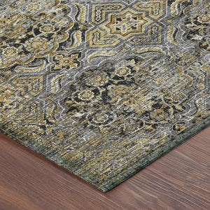 10 X 14 Floral Polyester Indoor Outdoor Rug Stain Resistant for Patio and Living Room