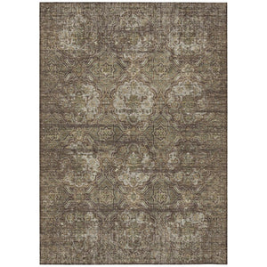 HomeRoots 5x8 Floral Polyester Area Rug Washable Stain Resistant Indoor Outdoor Patio 737412