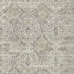 9 X 12 Ivory Floral Polyester Area Rug for Indoor Outdoor Stain Resistant Living