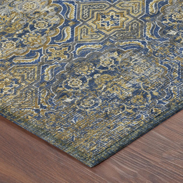9x12 Floral Polyester Area Rug Washable Stain Resistant Indoor Outdoor Patio Living Room