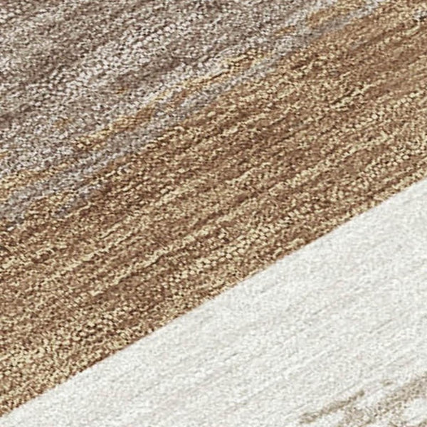8 Ft Round Striped Polyester Area Rug Washable Indoor Outdoor Patio and Family Room