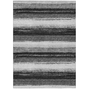 HomeRoots 5x8 Striped Washable Polyester Area Rug for Indoor Outdoor Patio Porch Use 737454