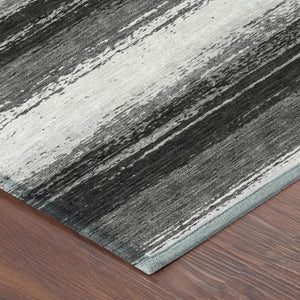 5x8 Striped Washable Polyester Area Rug for Indoor Outdoor Patio Porch Use