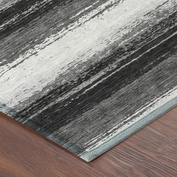 5x8 Striped Washable Polyester Area Rug for Indoor Outdoor Patio Porch Use