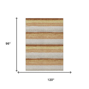 8 X 10 Striped Polyester Indoor Outdoor Area Rug Stain Resistant Washable Design