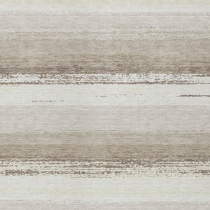 8x10 Ivory Linen Stripe Polyester Area Rug Washable for Patio Porch and Living Room