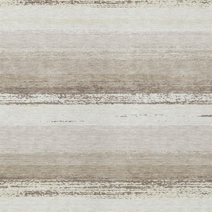 9 X 12 Ivory Linen Stripe Polyester Area Rug Washable Stain Resistant Patio
