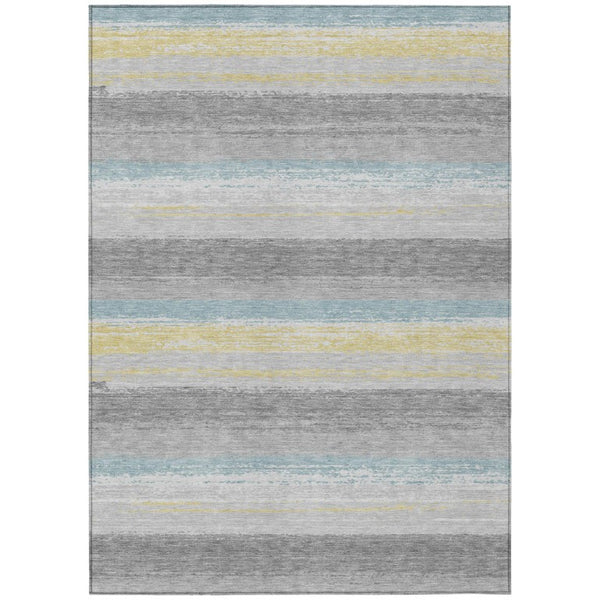 HomeRoots 5 X 8 Striped Polyester Indoor Outdoor Rug Stain Resistant for Patio or Living Room 737490