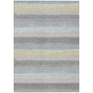 HomeRoots 8 Ft X 10 Ft Striped Polyester Area Rug Washable Stain Resistant for Patio or Living Room 737492
