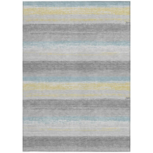 8 Ft X 10 Ft Striped Polyester Area Rug Washable Stain Resistant for Patio or Living Room
