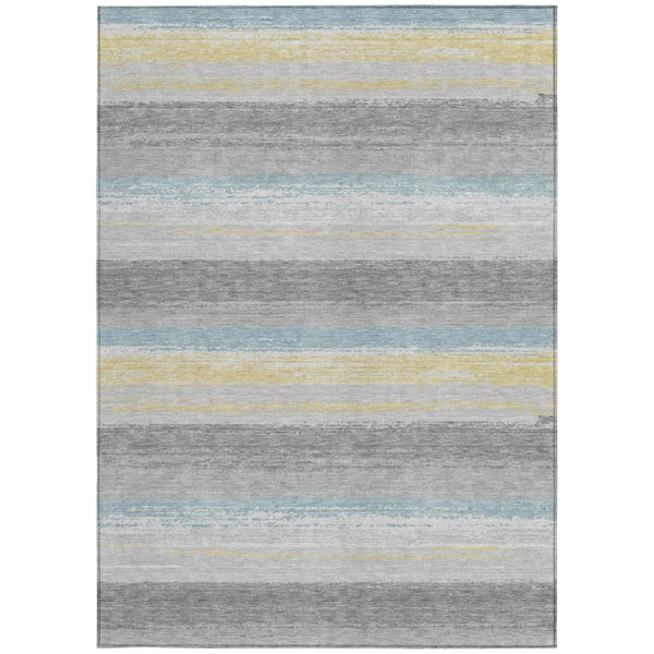8 Ft X 10 Ft Striped Polyester Area Rug Washable Stain Resistant for Patio or Living Room