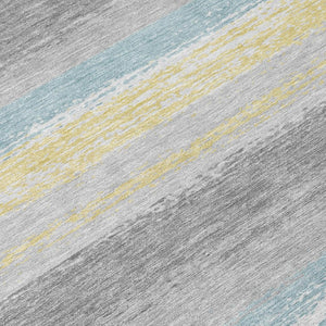 8 Ft X 10 Ft Striped Polyester Area Rug Washable Stain Resistant for Patio or Living Room
