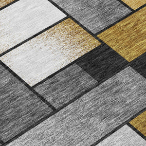 9x12 Geometric Polyester Area Rug Washable Stain Resistant Indoor Outdoor Patio Decor