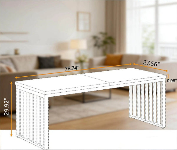 English Elm Long Two Person Industrial Mdf Desk with Iron Frame for Shared Home Office Setup T3971P471725
