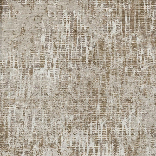 8 X 10 Abstract Beige Brown Polyester Area Rug Washable Stain Resistant Indoor Outdoor