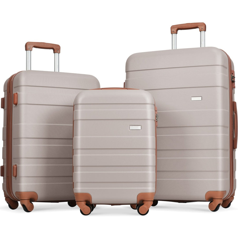 English Elm Luggage Set Abs Hardshell 3 Piece Spinner Suitcase with Tsa Lock Lightweight Travel N726P173098U