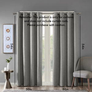 English Elm Printed Botanical Blackout Curtain Panel — SunSmart Julie textured polyester slub with noise-reducing foamback for energy savings and privacy, silver grommet top, 50x95" Grey 3.05 L x 10.24 W x 7.09 H B03599783
