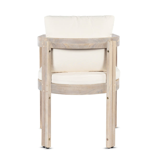 English Elm 7 Piece Solid Acacia Hardwood Extendable Outdoor Dining Set with Cream Cushioned Chairs Light White,Teak 60322.00_N762P380633K6