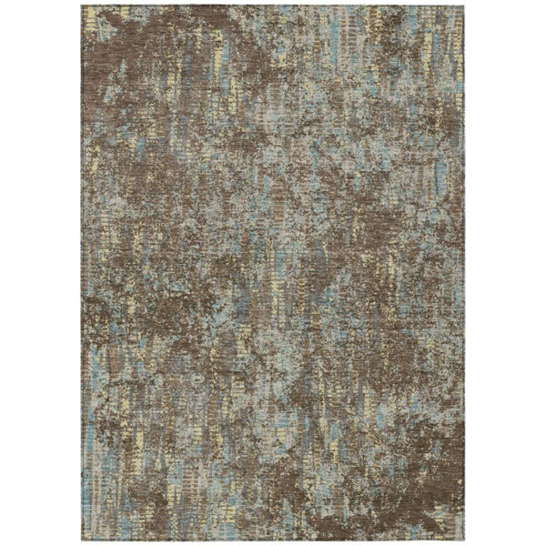 HomeRoots 10 Ft X 14 Ft Abstract Polyester Area Rug Washable Indoor Outdoor Patio Living Room 737608