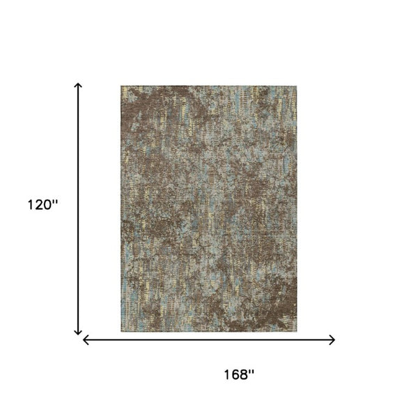 10 Ft X 14 Ft Abstract Polyester Area Rug Washable Indoor Outdoor Patio Living Room