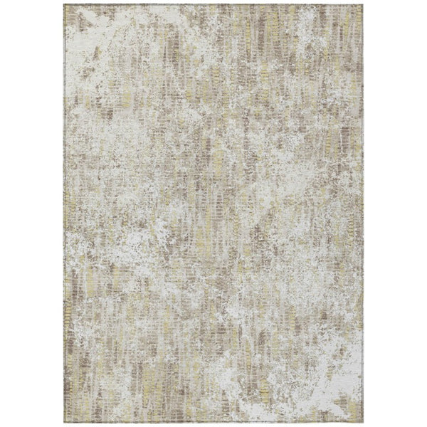 HomeRoots 5 X 8 Abstract Ivory Blue Washable Polyester Rug for Indoor Outdoor Living Spaces 737616