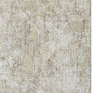 5 X 8 Abstract Ivory Blue Washable Polyester Rug for Indoor Outdoor Living Spaces