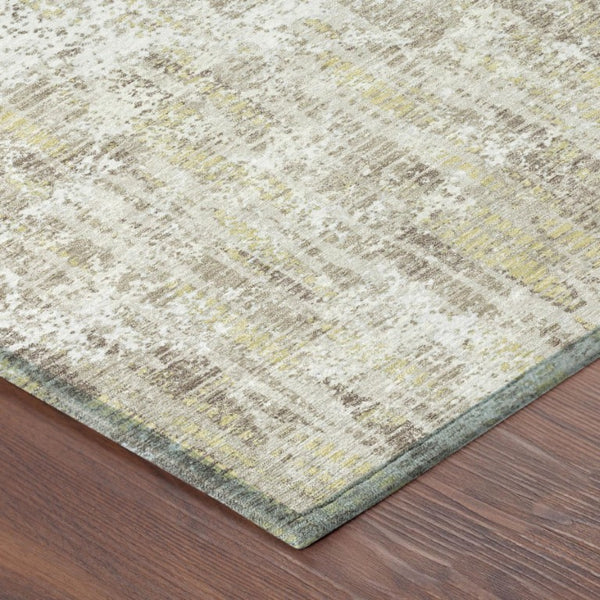8x10 Ivory Blue Abstract Polyester Area Rug Washable for Indoor Outdoor Spaces