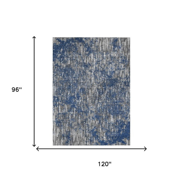 8 X 10 Washable Polyester Abstract Area Rug for Indoor Outdoor Patios and Decks