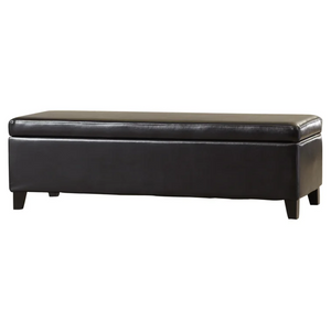 English Elm Hartford Bonded Leather Flip Top Storage Ottoman for Living Room Bedroom Entryway 73766.00PUBLK