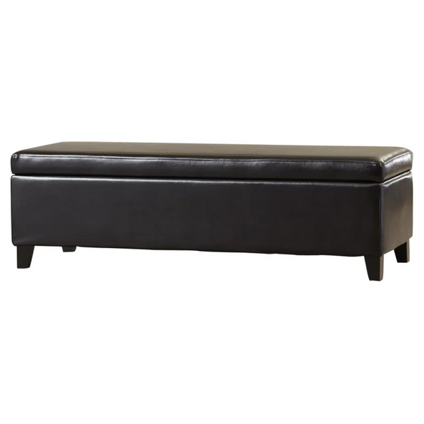 English Elm Hartford Bonded Leather Flip Top Storage Ottoman for Living Room Bedroom Entryway 73766.00PUBLK