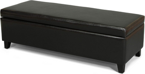 English Elm Hartford Bonded Leather Flip Top Storage Ottoman for Living Room Bedroom Entryway 73766.00PUBLK