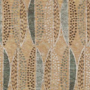 5x8 Copper Beige Geometric Polyester Area Rug Stain Resistant for Patio or Living Room