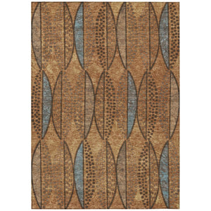 HomeRoots 8 X 10 Geometric Polyester Indoor Outdoor Rug Washable Stain Resistant Patio 737690