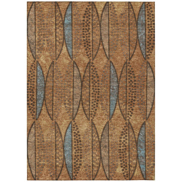 HomeRoots 8 X 10 Geometric Polyester Indoor Outdoor Rug Washable Stain Resistant Patio 737690