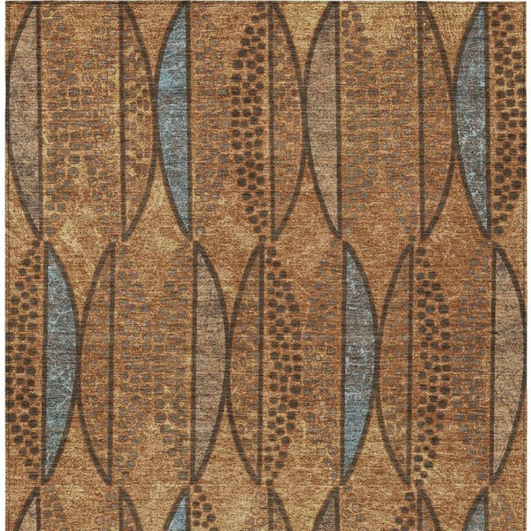 8 X 10 Geometric Polyester Indoor Outdoor Rug Washable Stain Resistant Patio