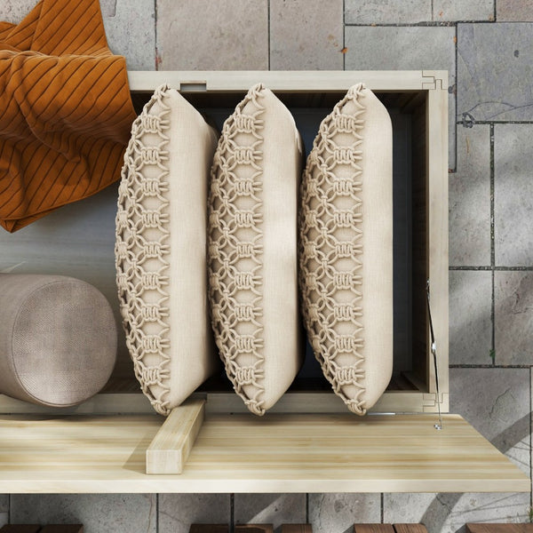 English Elm Outsunny 45.5 Gallon Rustic Wooden Deck Box – Stylish Outdoor Storage For Garden, Porch & Poolside W2225P174131-GIGA