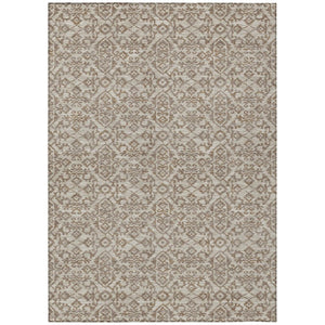 HomeRoots 8 X 10 Beige Taupe Oriental Polyester Area Rug Stain Resistant Indoor Outdoor 737702