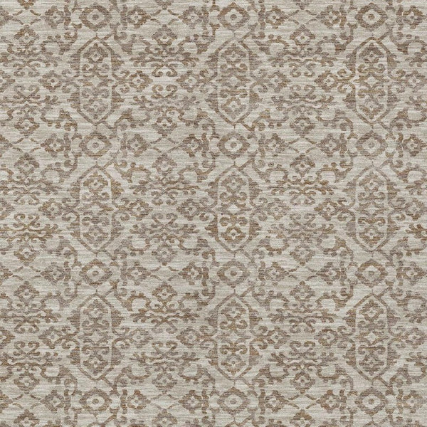 8 X 10 Beige Taupe Oriental Polyester Area Rug Stain Resistant Indoor Outdoor