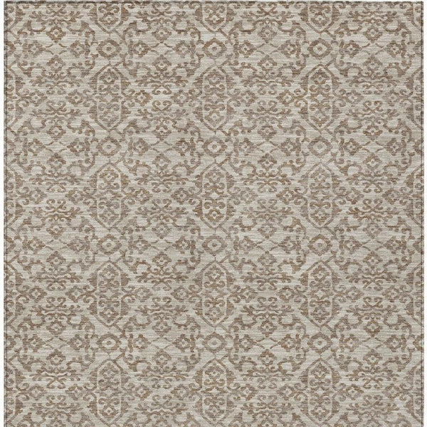 8 X 10 Beige Taupe Oriental Polyester Area Rug Stain Resistant Indoor Outdoor
