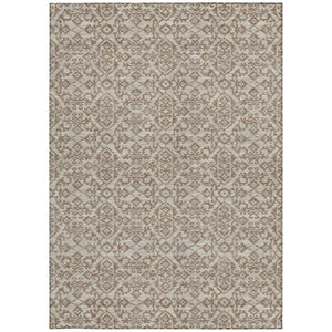 9x12 Beige Taupe Oriental Polyester Area Rug Stain Resistant Indoor Outdoor Use
